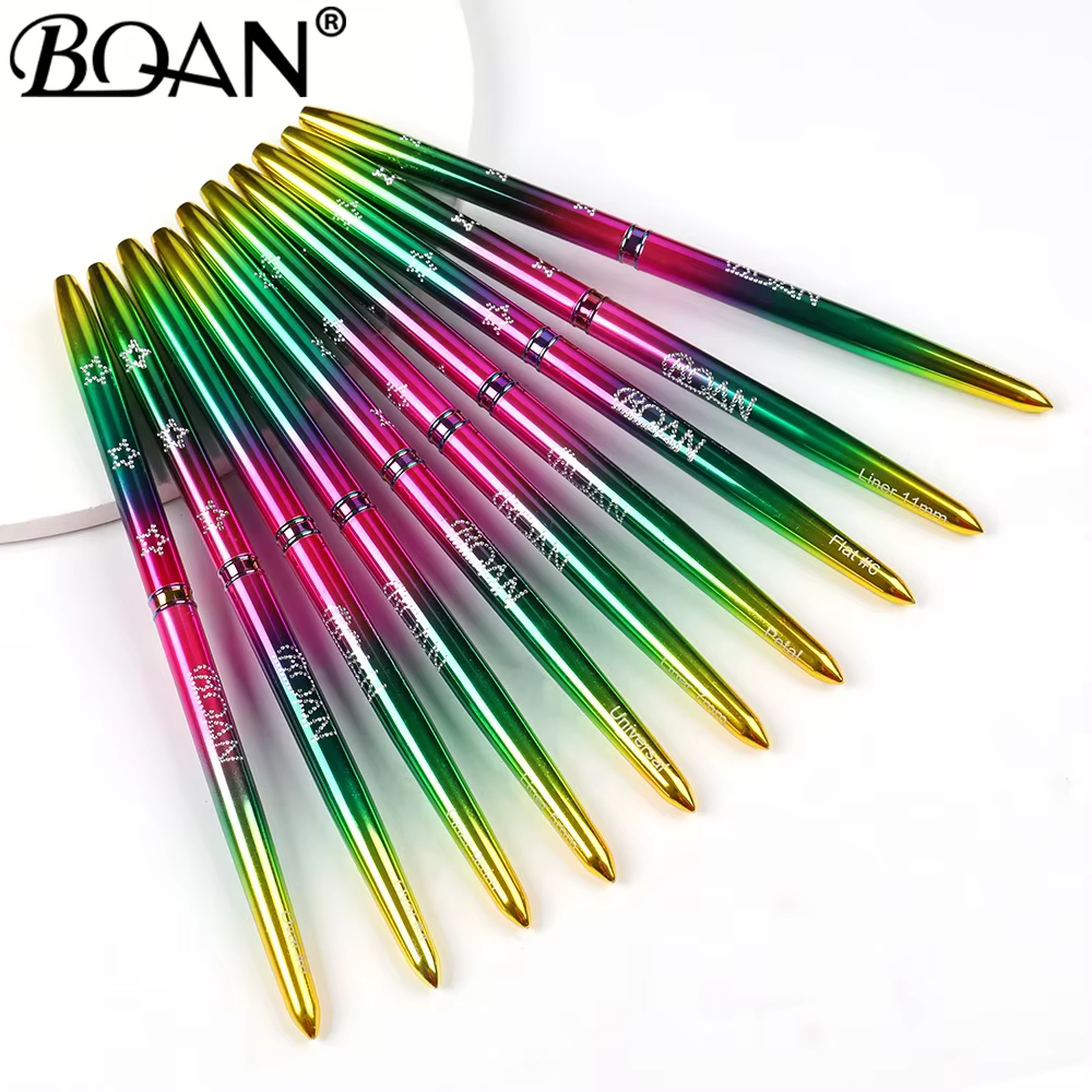 BQAN 10 styles de pinceaux pour nail art à effet dégradé étoilé