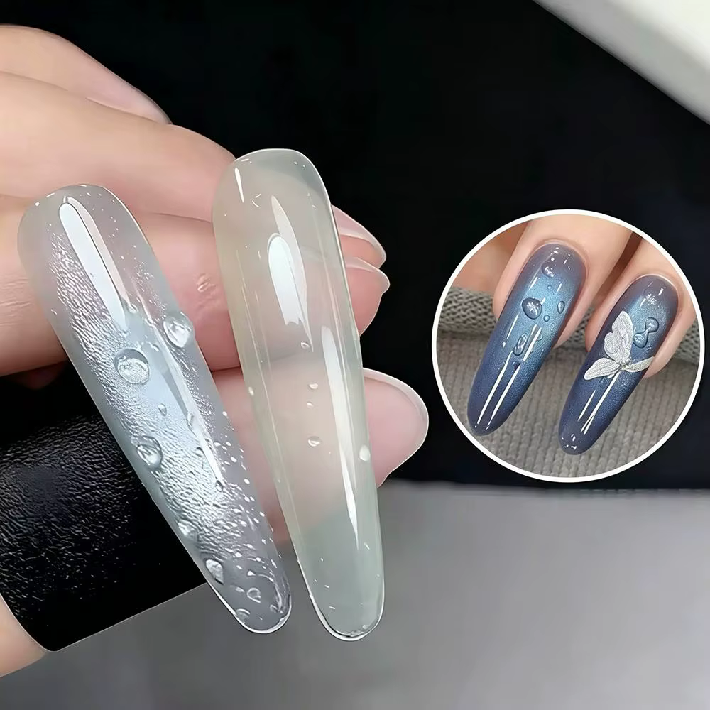 1/2 pièce Nouveau Vernis à Ongles Gel Transparent Effet Goutte d'Eau Été