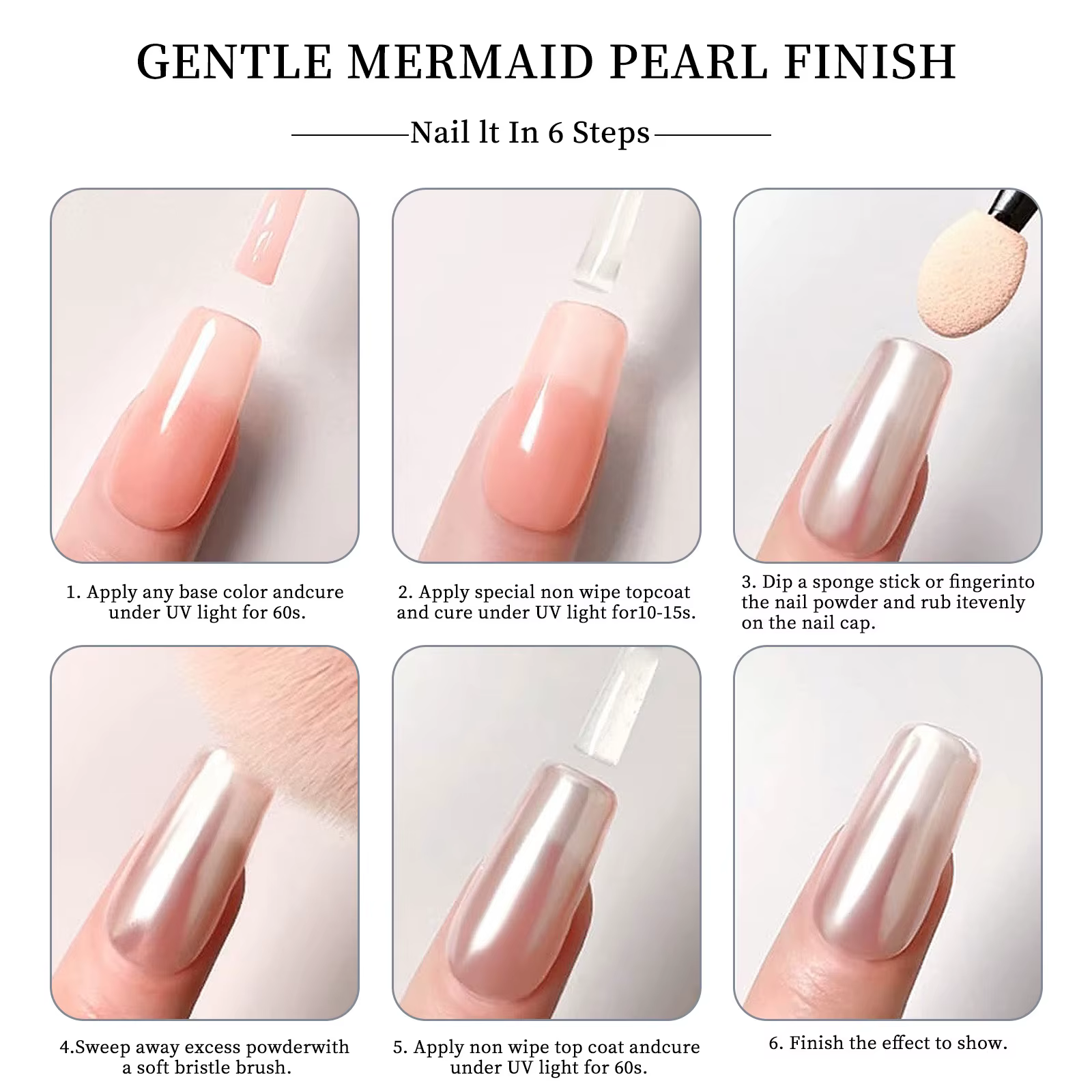 Haute luminosité glace transparent cristal Aurora ongles poudre miroir paillettes poussière Chrome clair de lune blanc