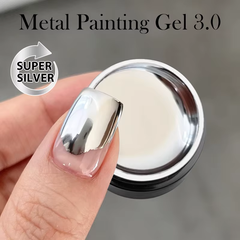BORN PRETTY 5ml mise à niveau peinture métallique Gel vernis fort argent Style français Nail Art tremper Gel