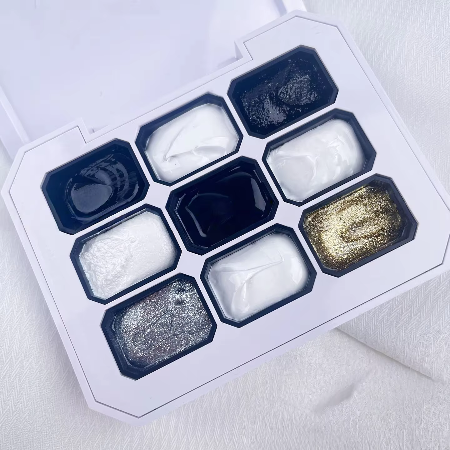 Vernis à ongles solide 9 couleurs, gel de peinture noir et blanc, vernis à ongles solide populaire à haute saturation, utilisé pour le nail art