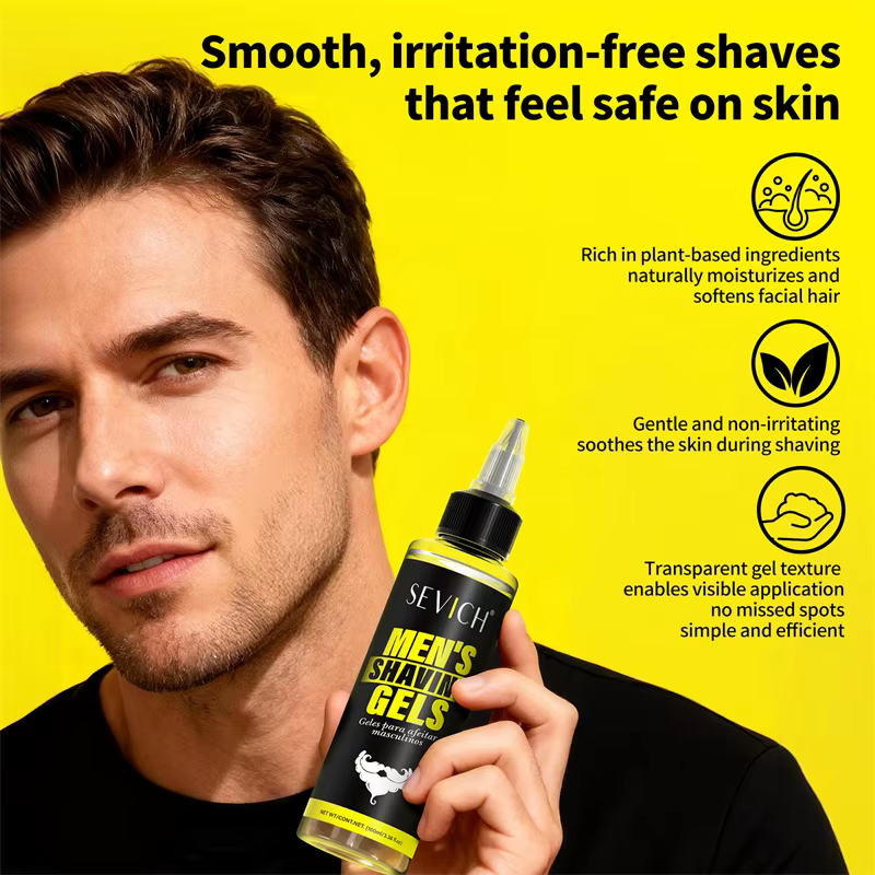 Crème à raser Gel à raser naturel hommes crème à raser Non irritante hydrater lisse Transparent barbe moususse à raser pour hommes cadeau