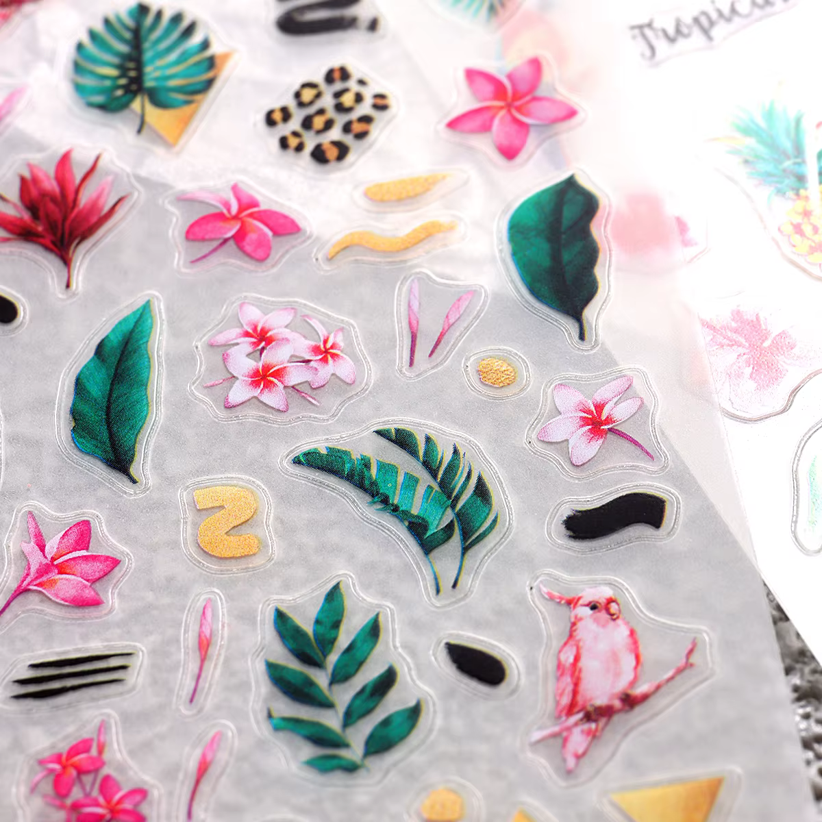 Autocollants pour ongles en forme de feuilles de palmier vertes