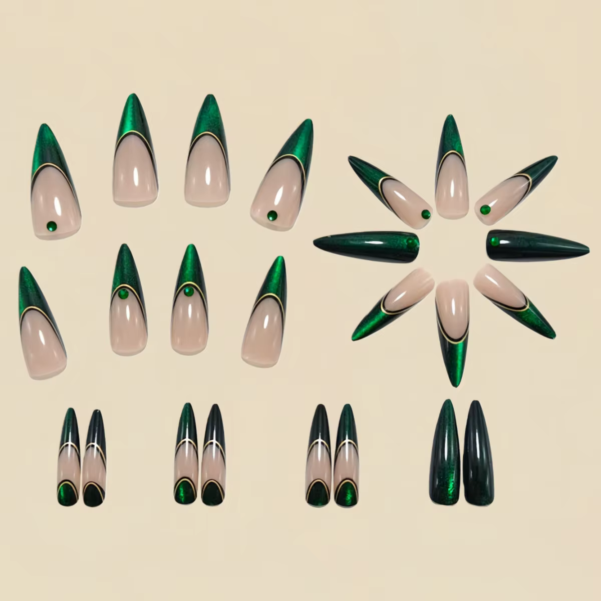 Faux ongles mi-longs pour femmes