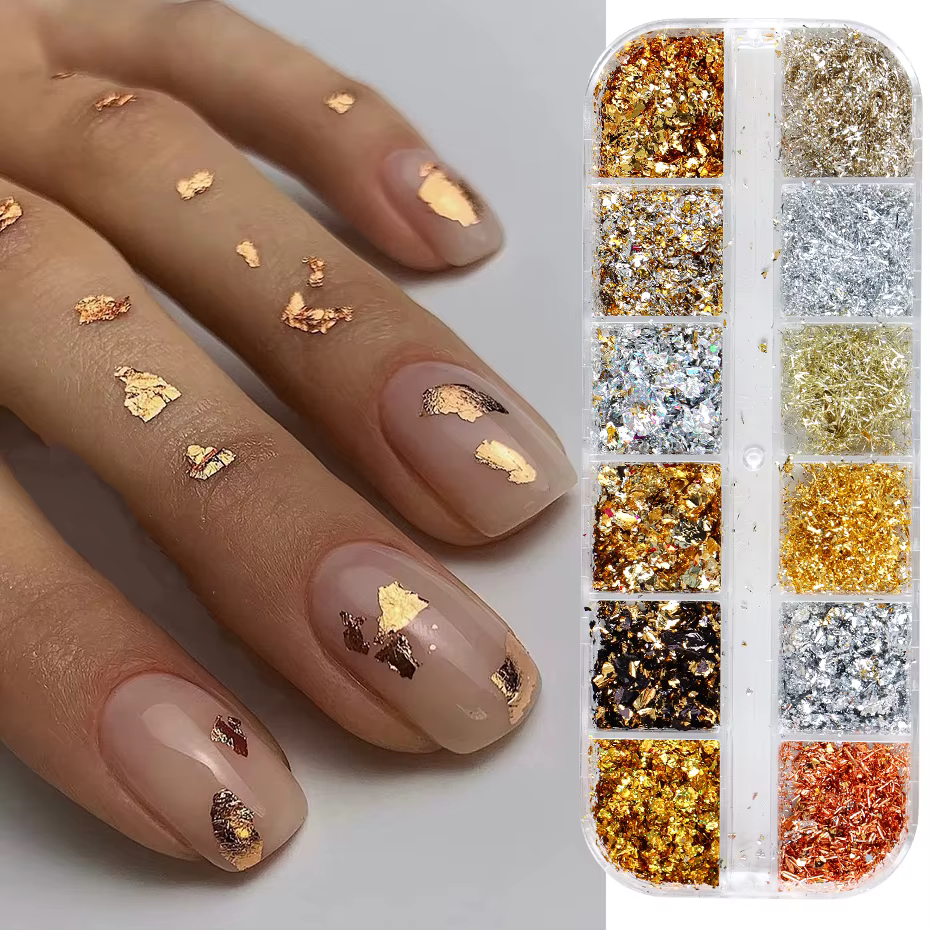 Feuilles d'or pour ongles magnifiques