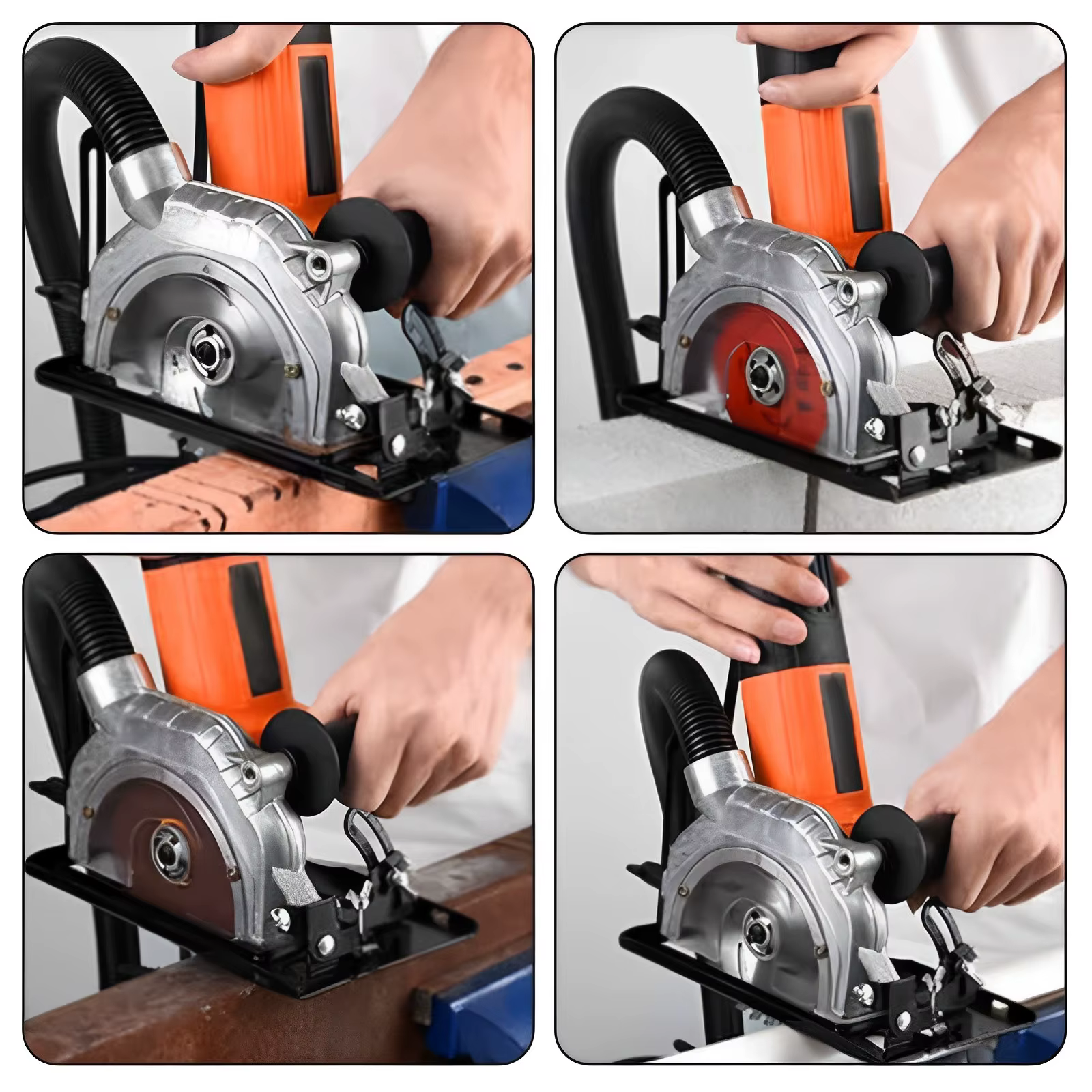 Support de fixation réglable pour meuleuse d'angle 125 mm avec base réglable et kit de protection anti-poussière et sac de collecte pour outils à bois