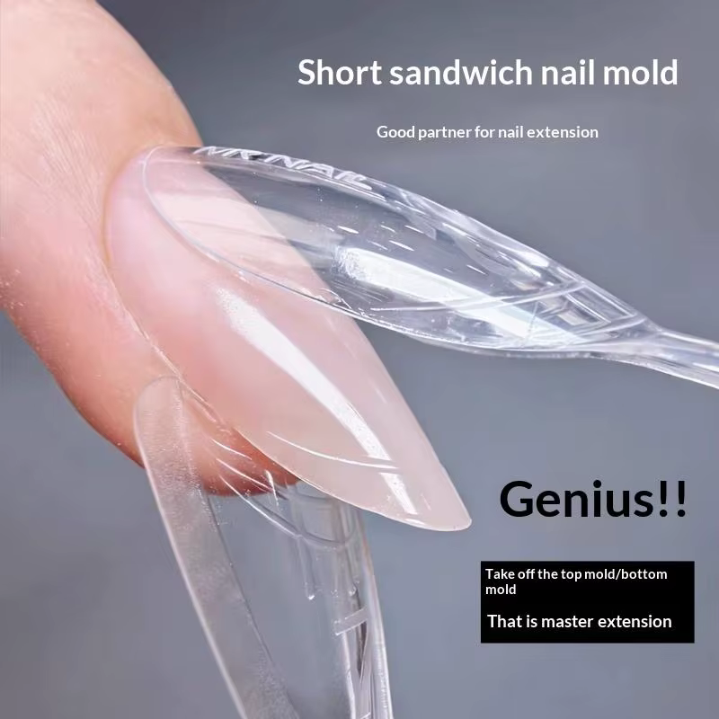 Formes d'ongles cercueil double système pour extension sandwich