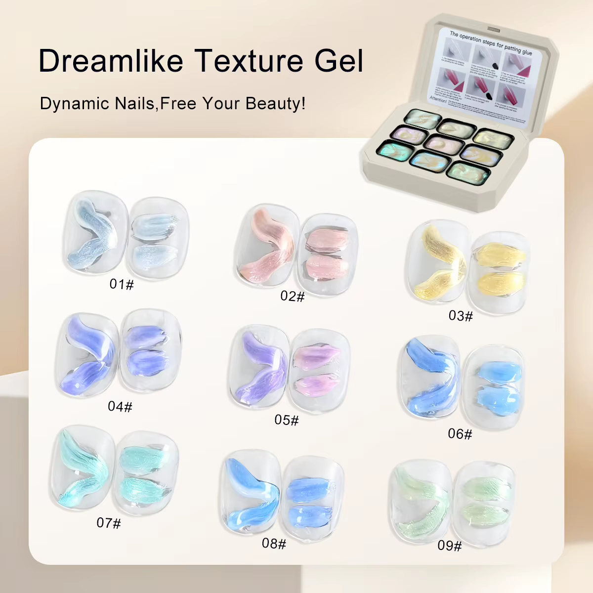 9 couleurs printemps 2025 Nail Art couleur vernis à ongles dur longue durée claque colle effet dégradé