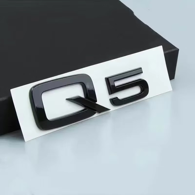 6 pièces/ensemble accessoires automobiles pour Audi Q5 2014-2019 Sline voiture Logo 4 anneaux calandre Badge arrière compartiment à bagages autocollant