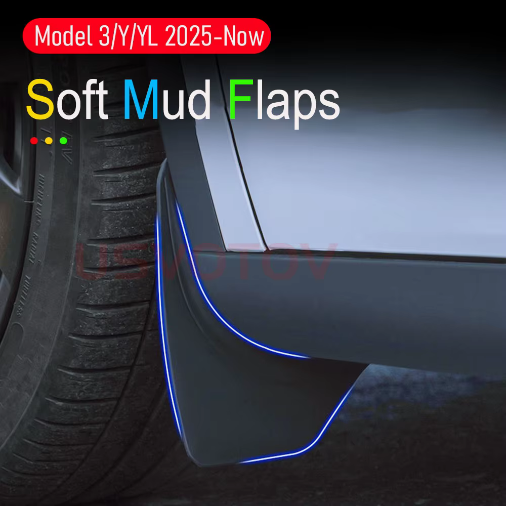 Pour Tesla Model Y et Model 3 (2025-2026) – Accessoires YL : Bavettes anti-éclaboussures toutes saisons sans perçage, pour une protection optimale de la peinture et de la carrosserie, garde au véhicul