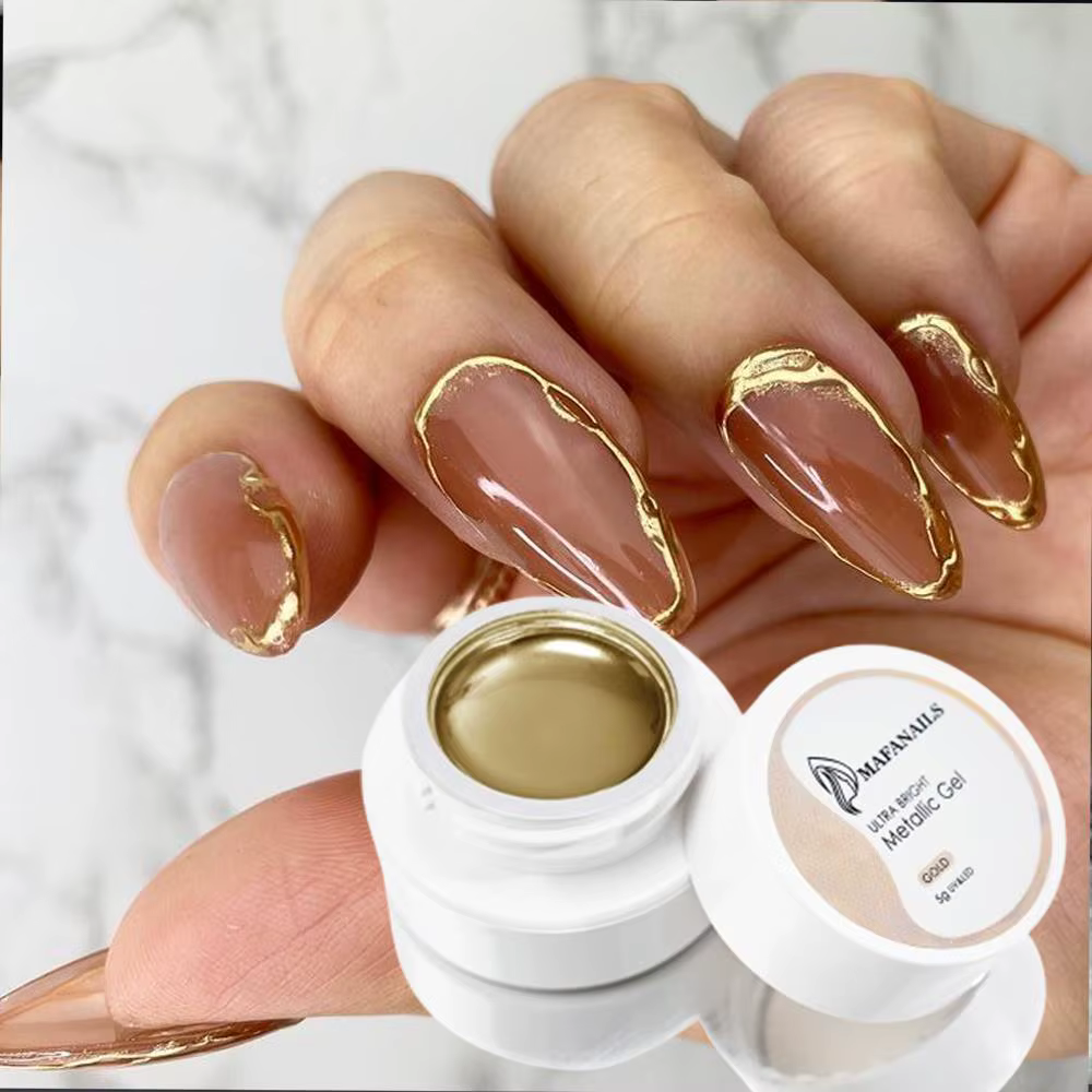 1PC Vernis à ongles effet miroir métallique argent