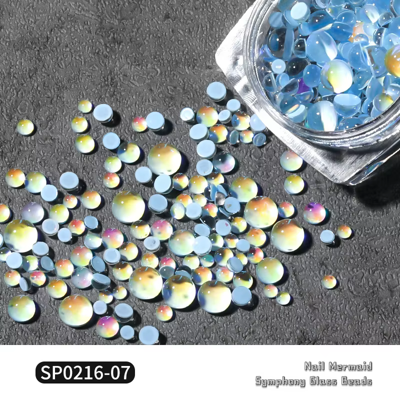 1 Boîte de Breloques pour Ongles Larmes de Sirène Arc-en-ciel