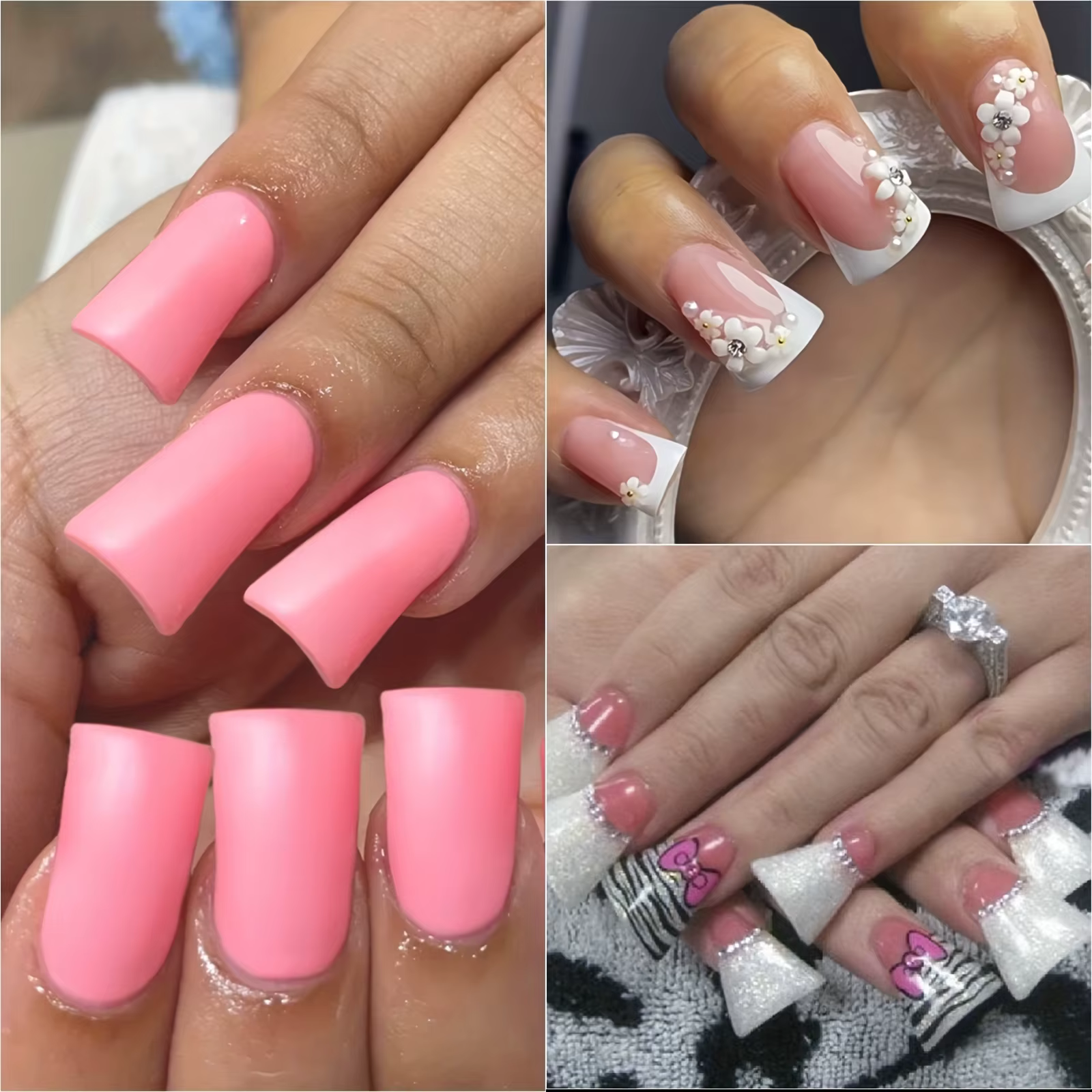 Faux ongles français en acrylique