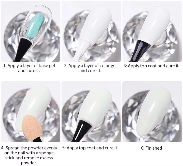 1 PCS Poudre à ongles chromée blanche