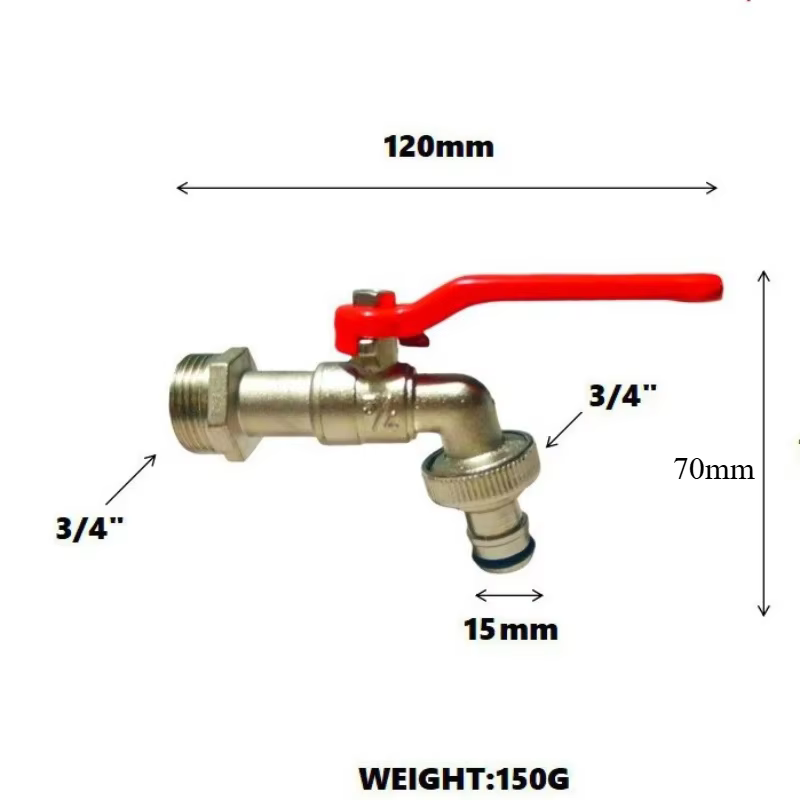 Robinet d'extérieur 1/2 ''3/4'', robinet d'arrosage de jardin dans la cour, robinet d'arrosage extérieur antigel fissuré