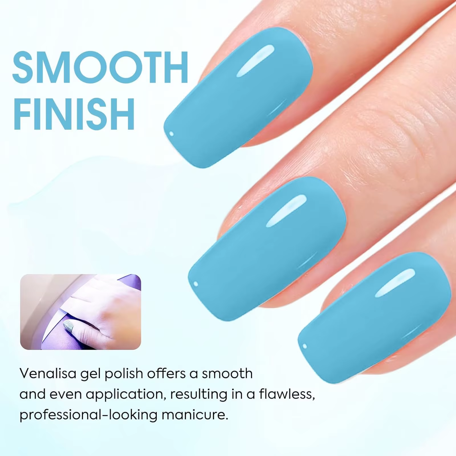 QAZIXU Vernis à ongles gel bleu ciel semi-permanent UV LED