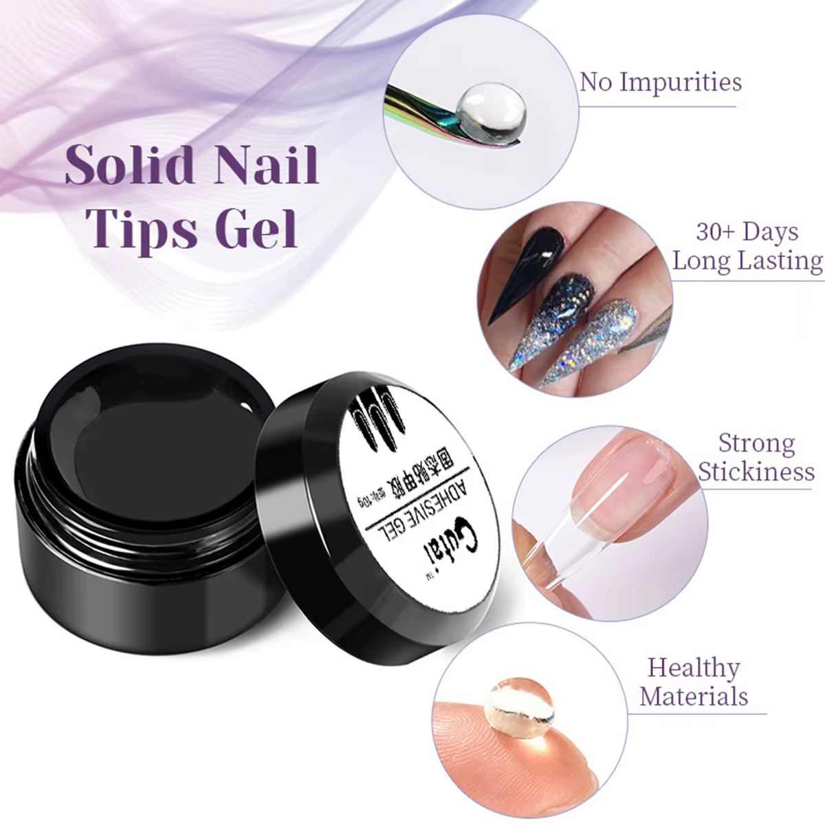Gel pour pointes d'ongles solides
