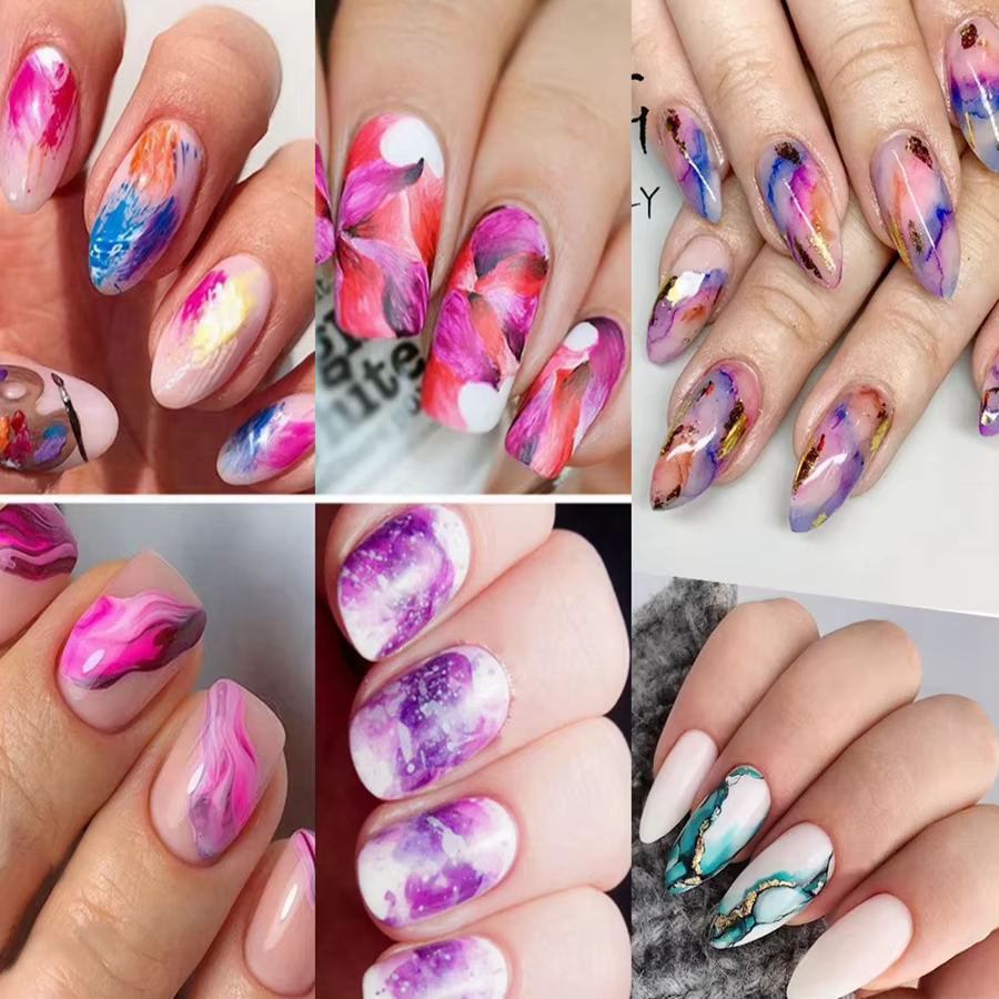 Poudre structurels ente néon pour nail art