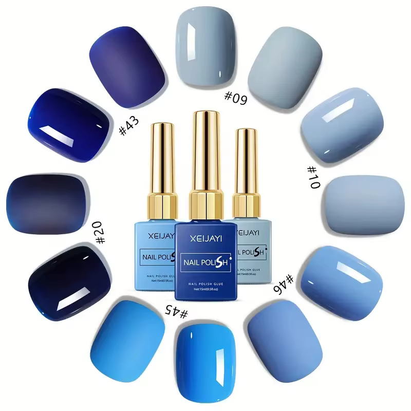 XEIJAYI 15ml Gel vernis à ongles 6 couleurs de bleu nu Nail Art