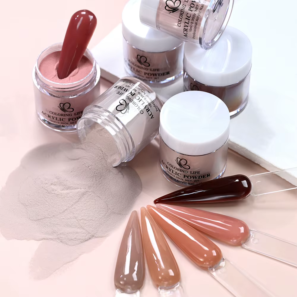 Lot de 6 poudres acryliques pour ongles