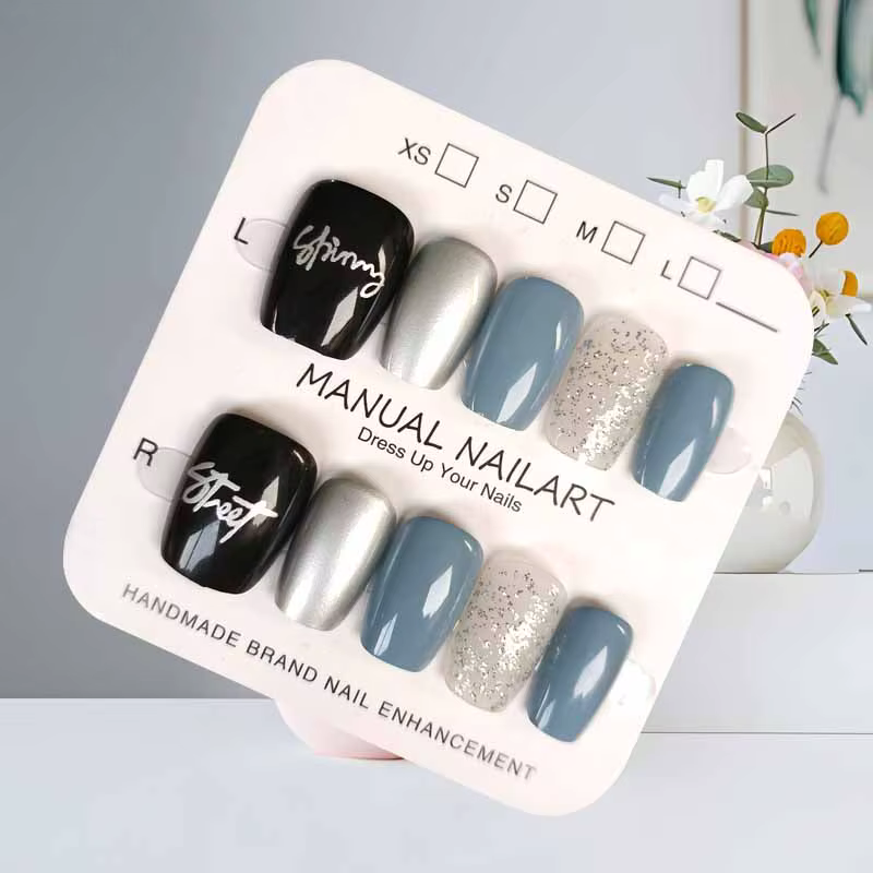 10 pièces Style coréen mignon dessin animé chat noir rose nœud papillon doux Cool dessiné à la main Patch pour ongles