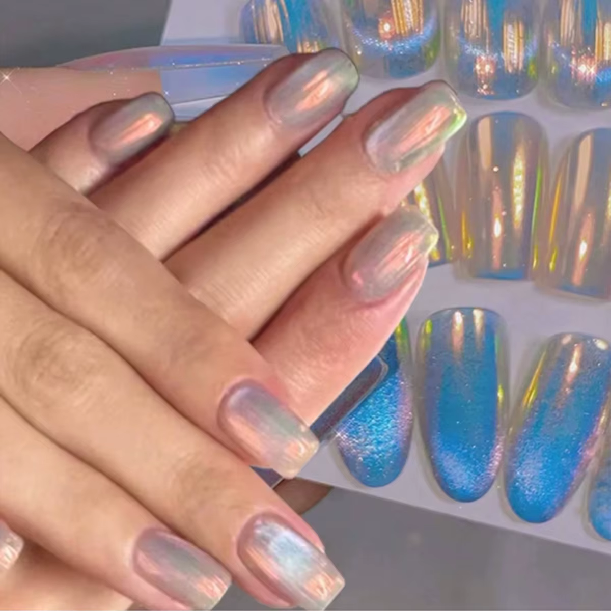 1 sirène aurore couleur chrome poudre à ongles rêve licorne clair de lune effet miroir flash peinture UV gel nail art création