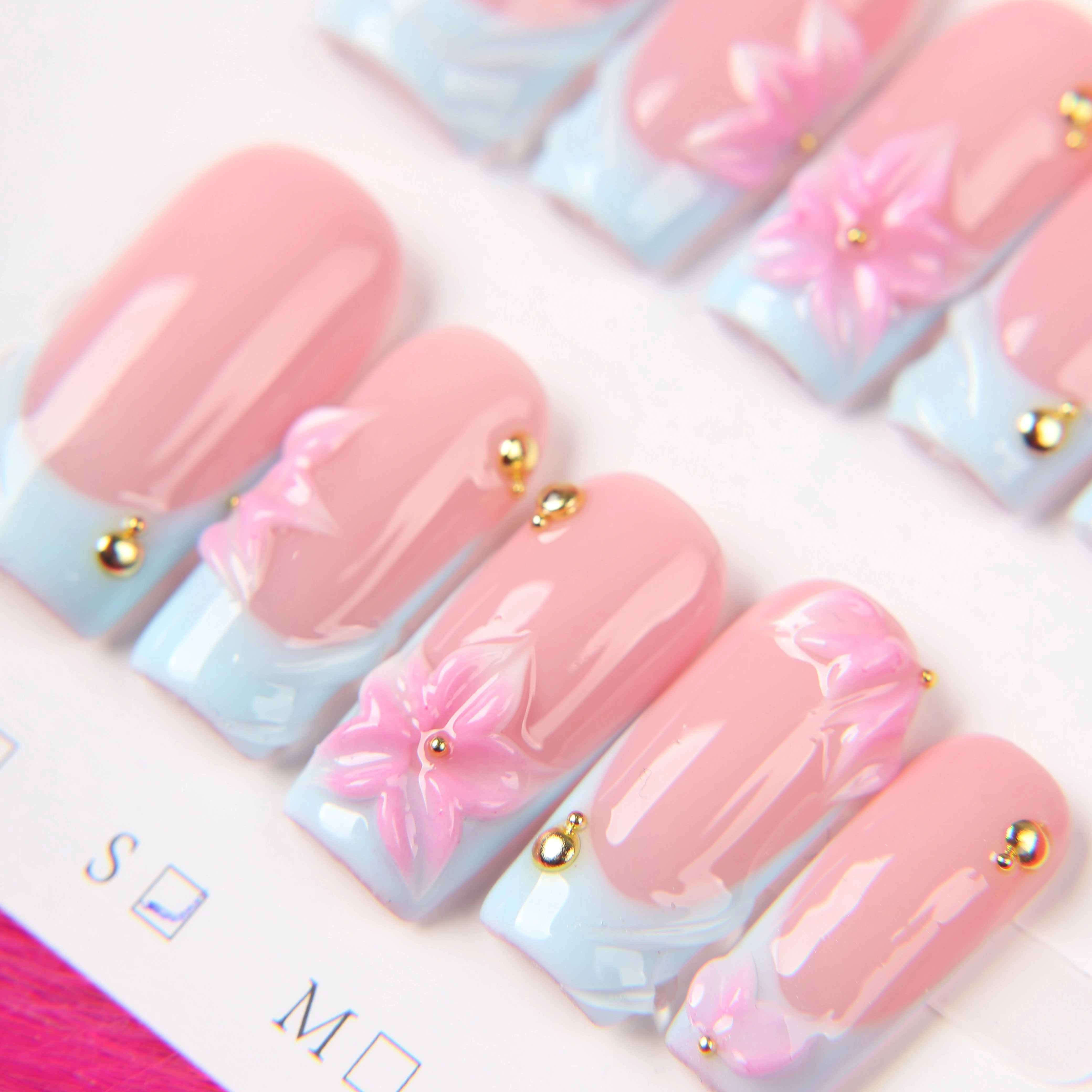 10 faux ongles faits à la main de style Y2K