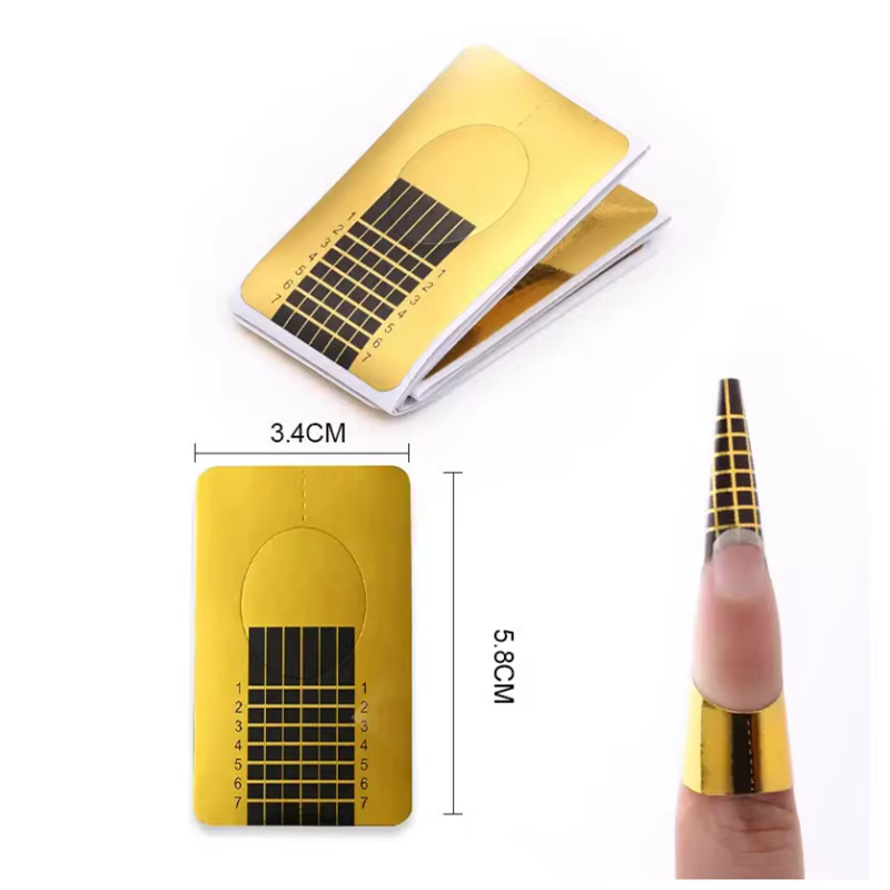 Autocollant de forme d'ongle pour pointes de poudre acrylique