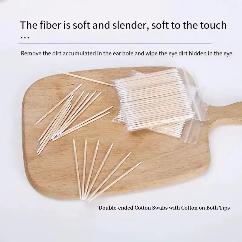 Bâtonnets de coton à pointe en bois pour ongles