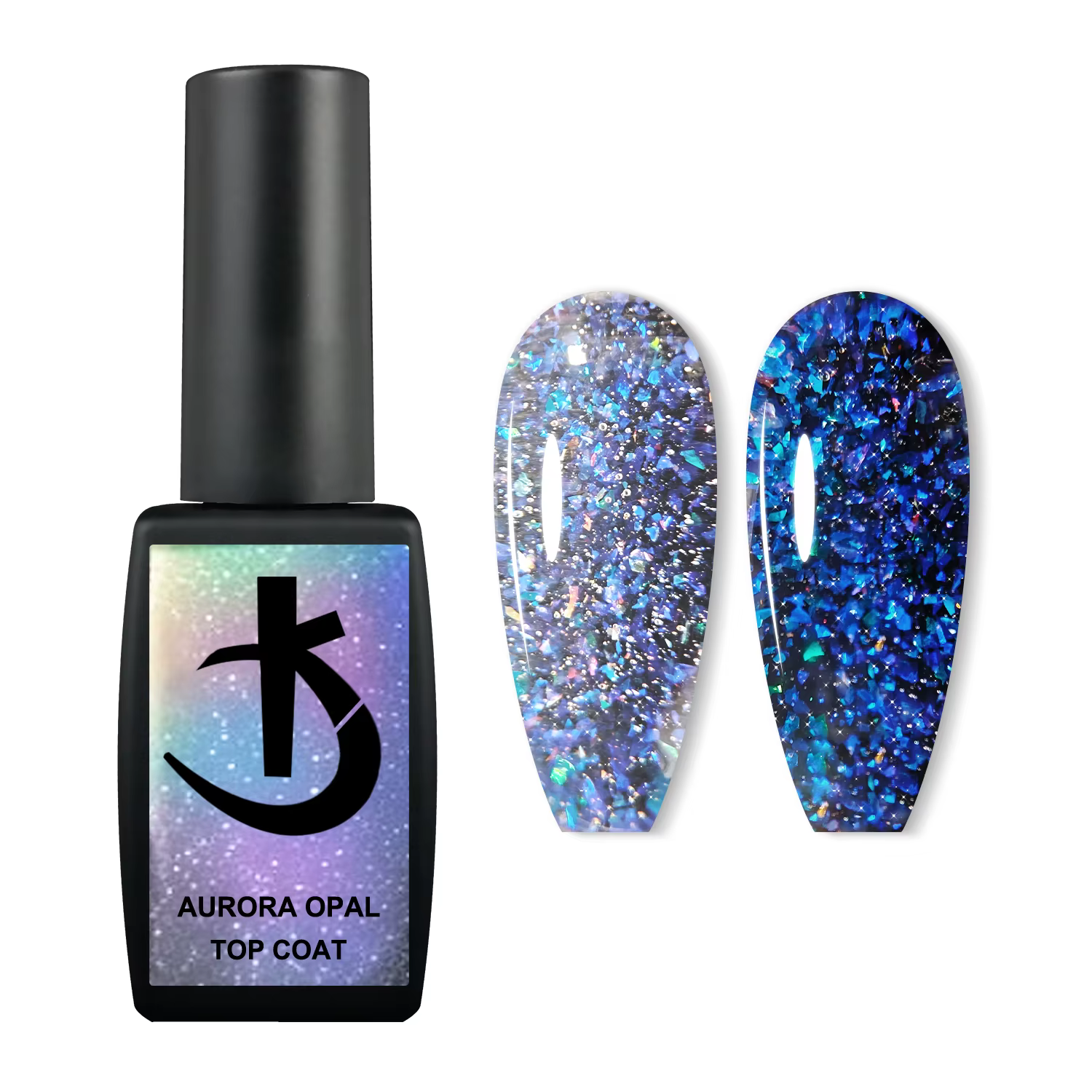 KODI JYJ Aurora opale sans lingette couche de finition vernis uv semi-permanent paillettes Gellac 12ml manucure coloré