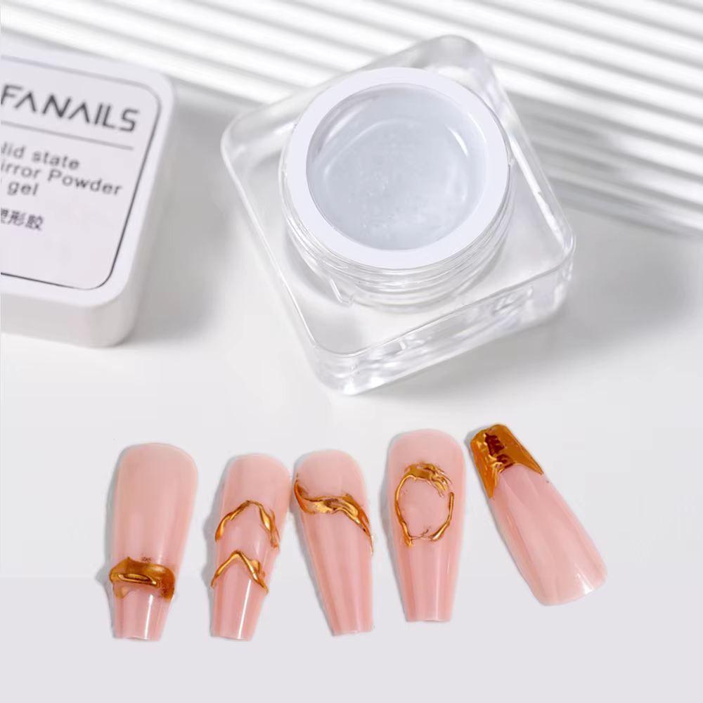 8 ml/pot semi-solide Chrome miroir poudre Gel longue durée fonction de photothérapie Gel pour ongles Sculpture Gel UV
