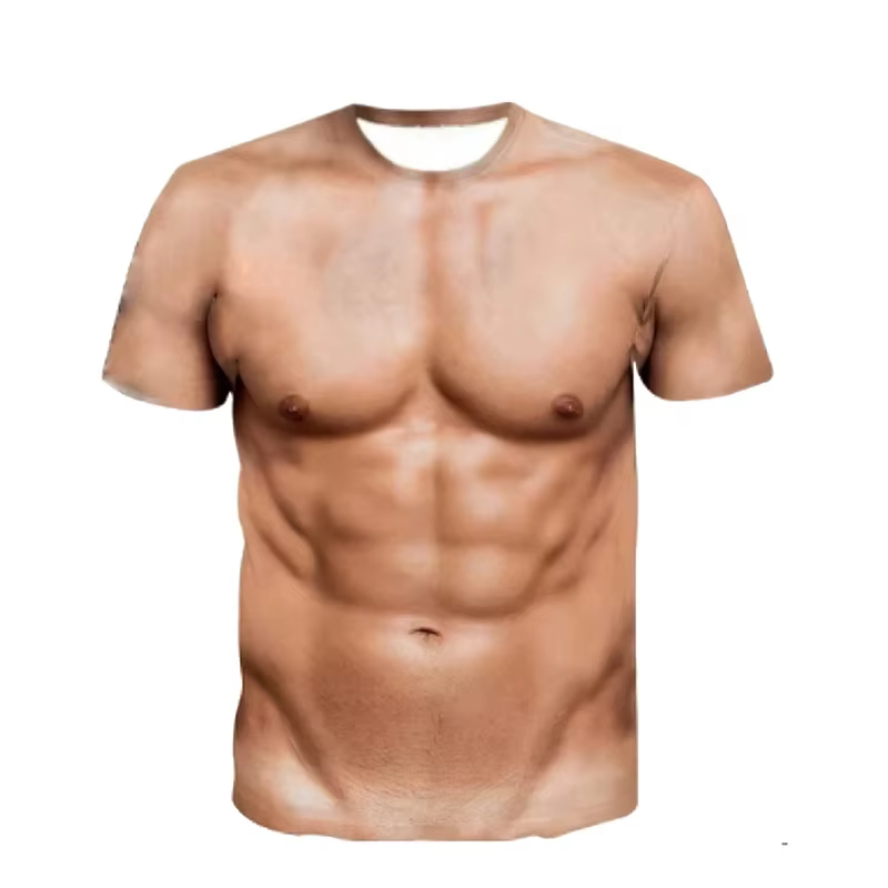 T-shirt drôle de faux muscle pour hommes et femmes, vêtements de sport décontractés, streetwear imprimé en 3D, mode estivale masculine, Y-Clothes