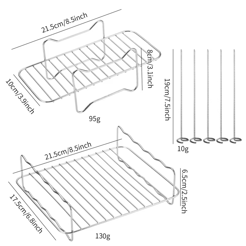ABWM-Baketron support de friteuse à Air, grille de cuisson pour Tefal EY9018 5.2/3.1 L pour tour T17099 Salter EK5729 9L, accessoires de friteuse à air