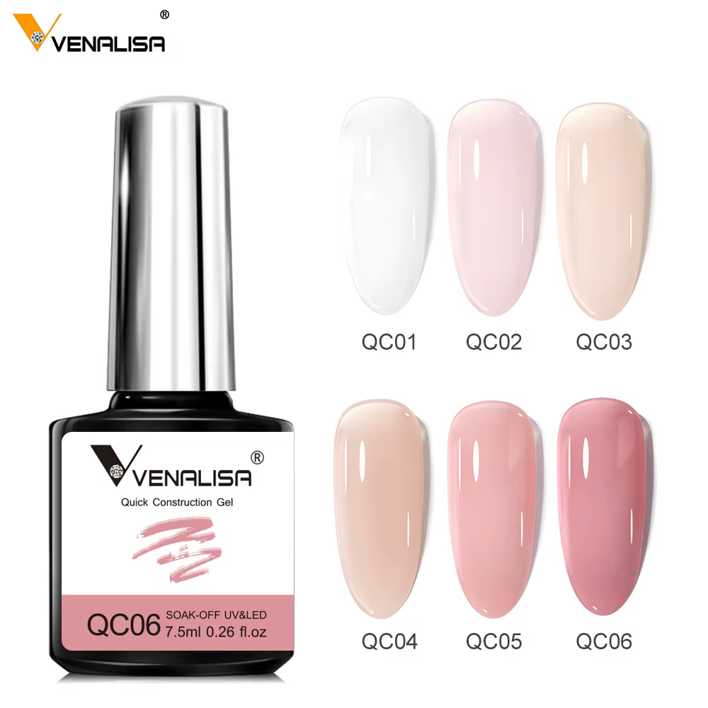 VENALISA 7.5ml Gel de Construction rapide Semi Transparent ongles français