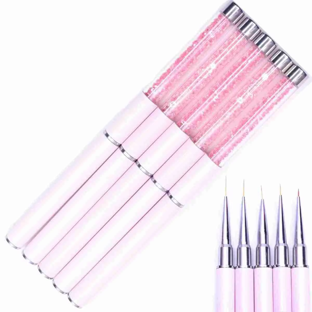 5/7/9/11/13/15mm ongles Art brosse lignes rayure fleur peinture dessin stylo acrylique UV Gel Extension grilles