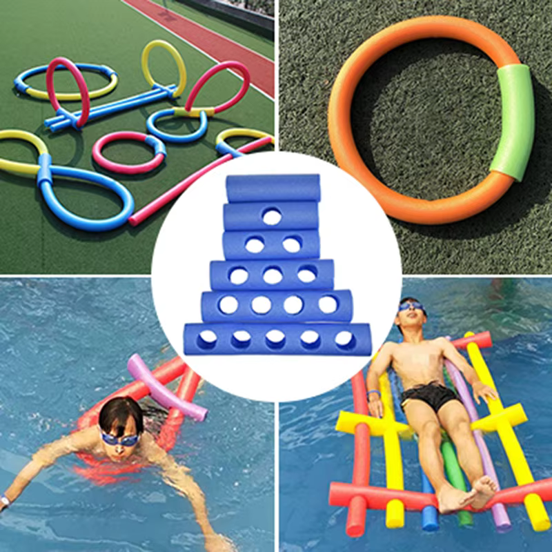 Bâton flottant en mousse creuse et flexible pour la piscine, connecteur de nouilles, anneau d'aide à la natation