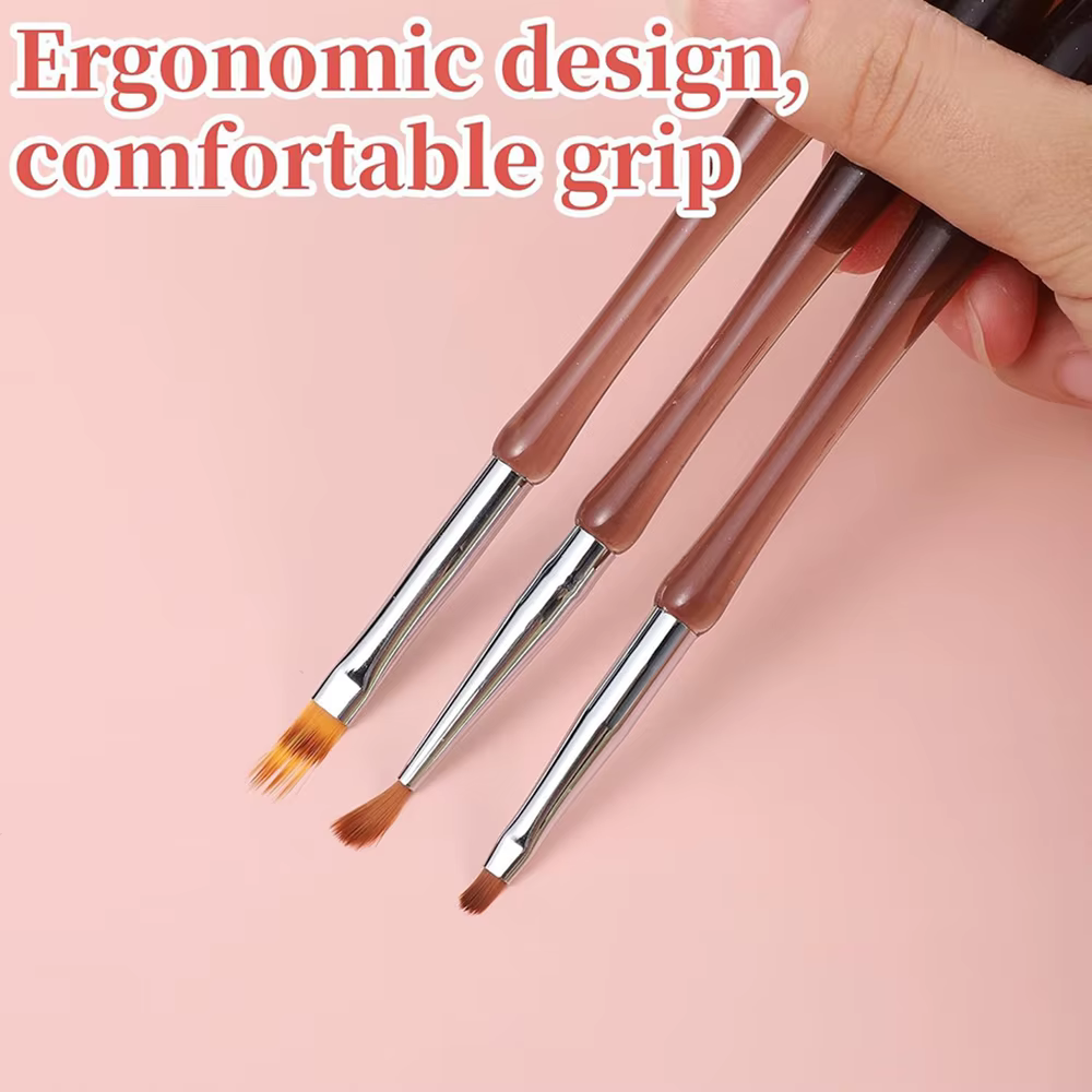Ensemble de 3 pinceaux pour Nail Art