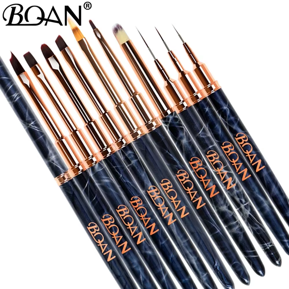 BQAN pinceau à ongles marbré brosse à Gel pour manucure acrylique UV Gel Extension stylo vernis