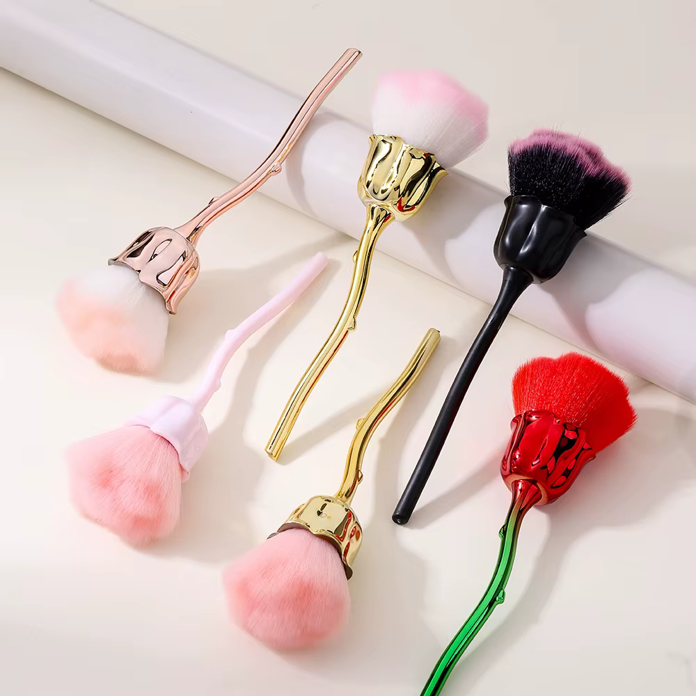 Brosse pour Nail Art, fleur Rose