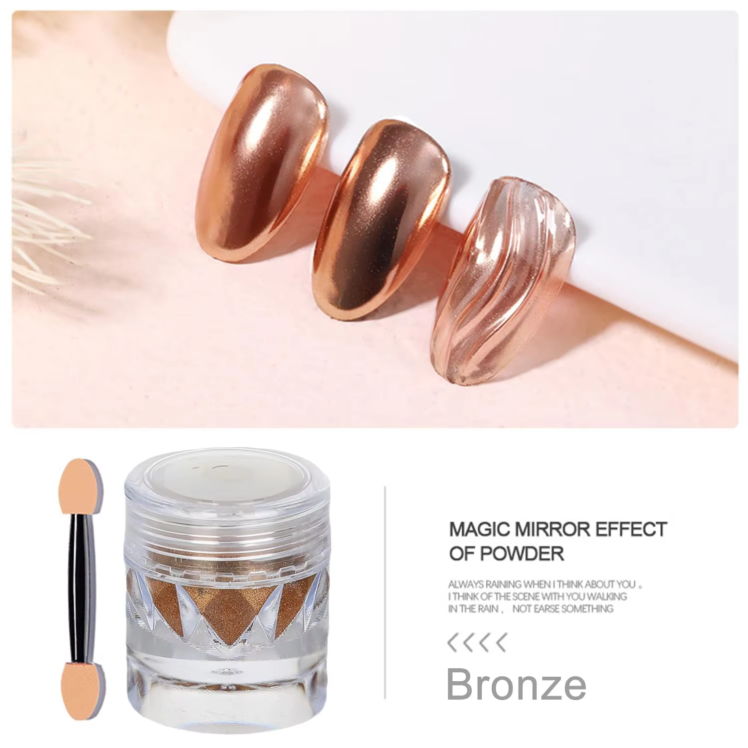 Ensemble de 3 poudres à ongles effet miroir