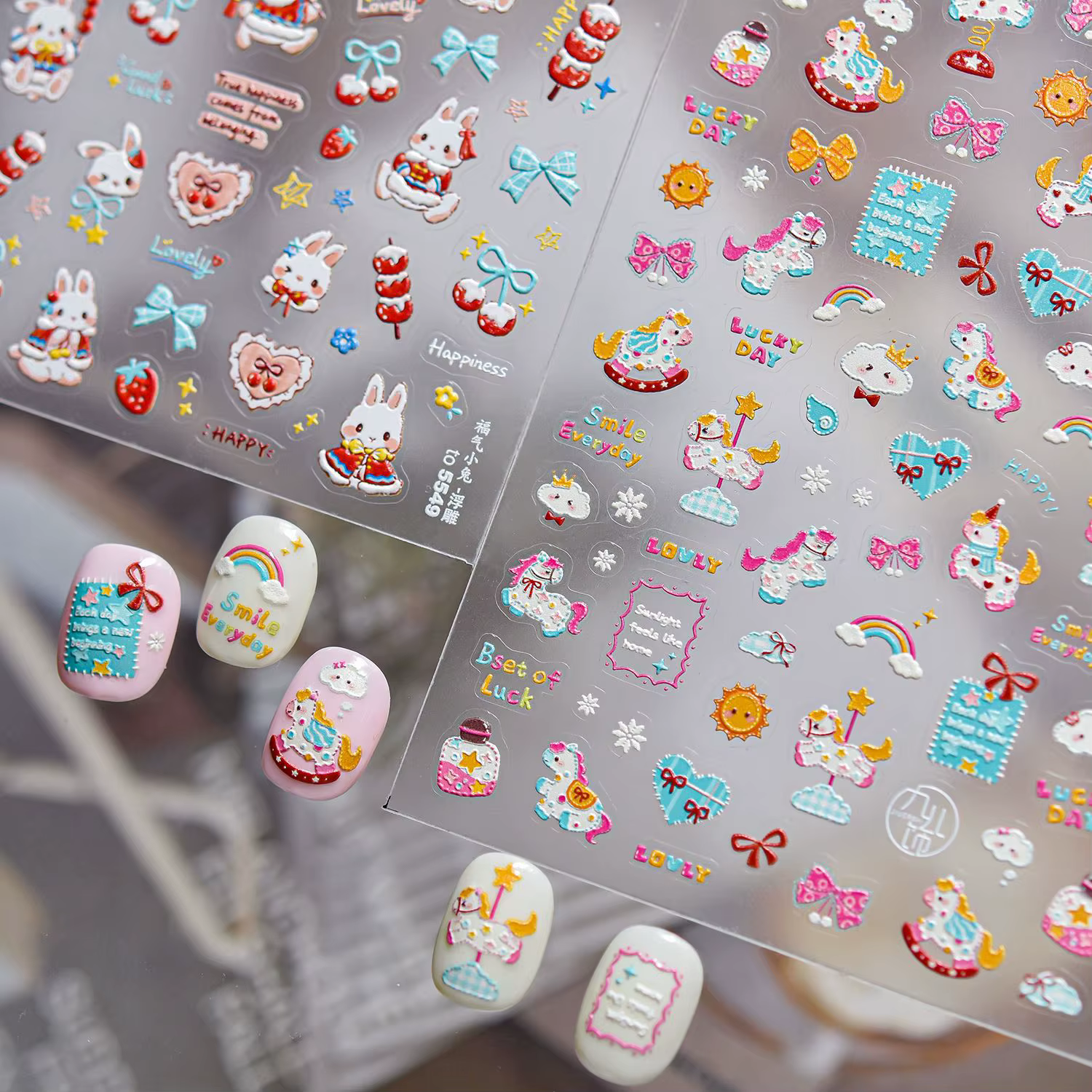 Autocollants pour ongles mignons de style dessin animé