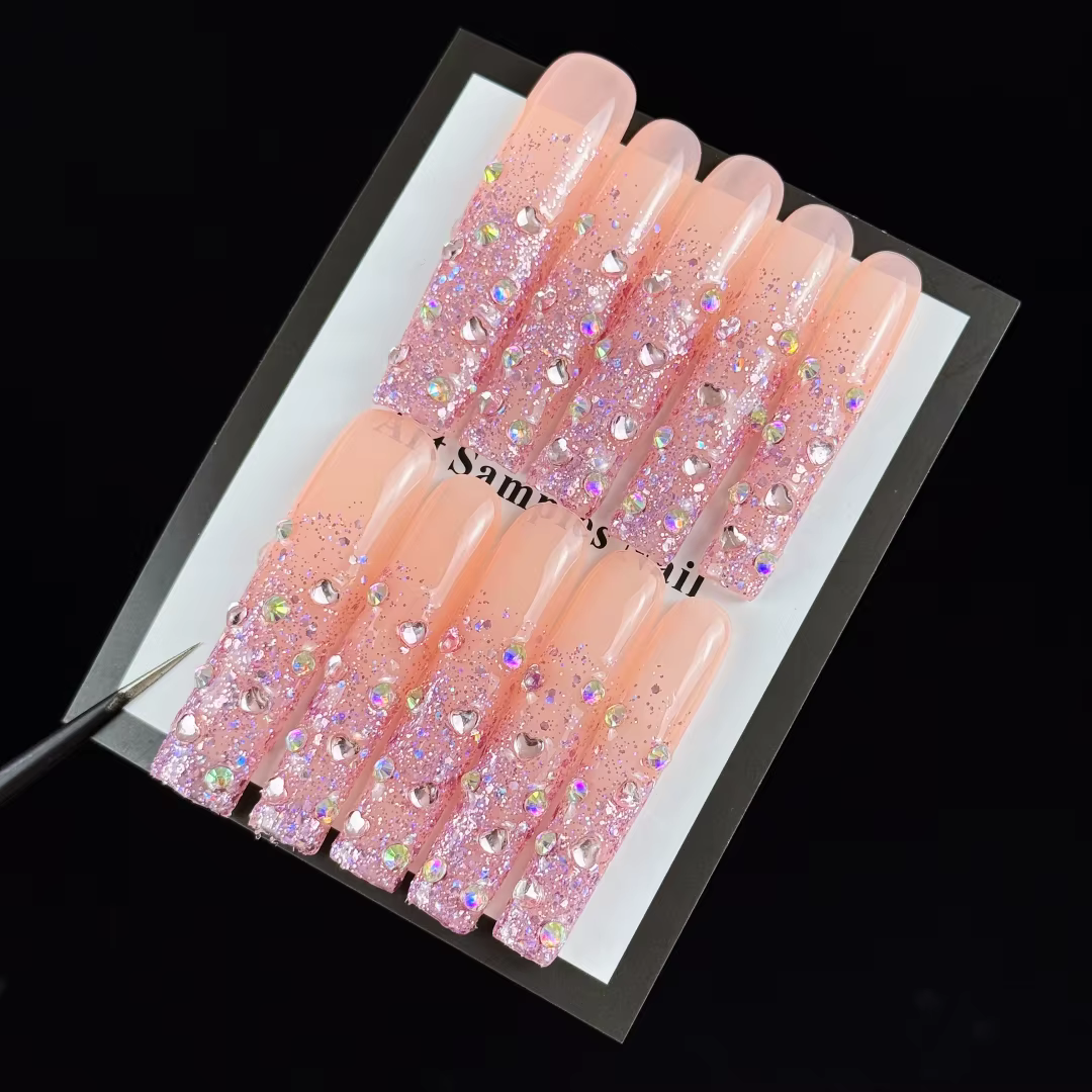 10 pièces de faux ongles faits à la main