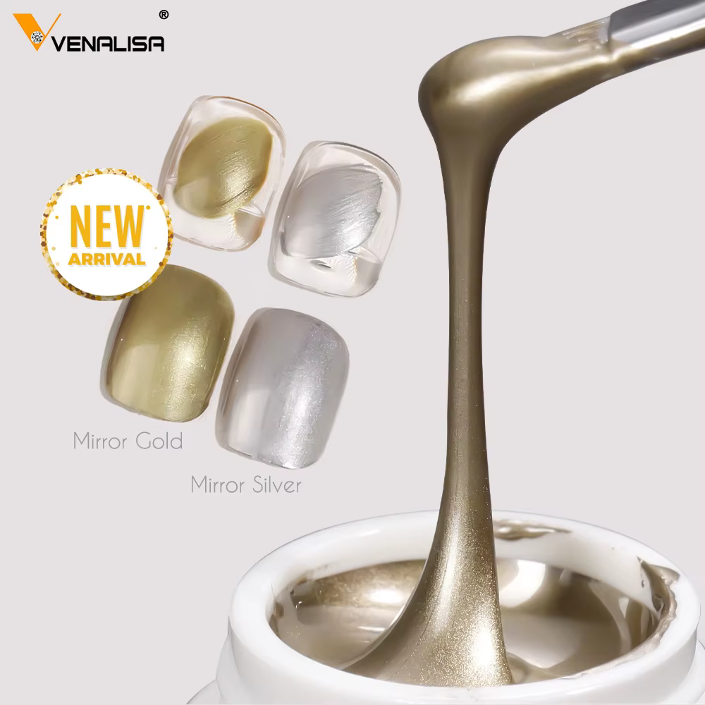 VENALISA métallisé argent miroir couleur or peinture Gel vernis Nail Art GDCOCO tremper UV LED