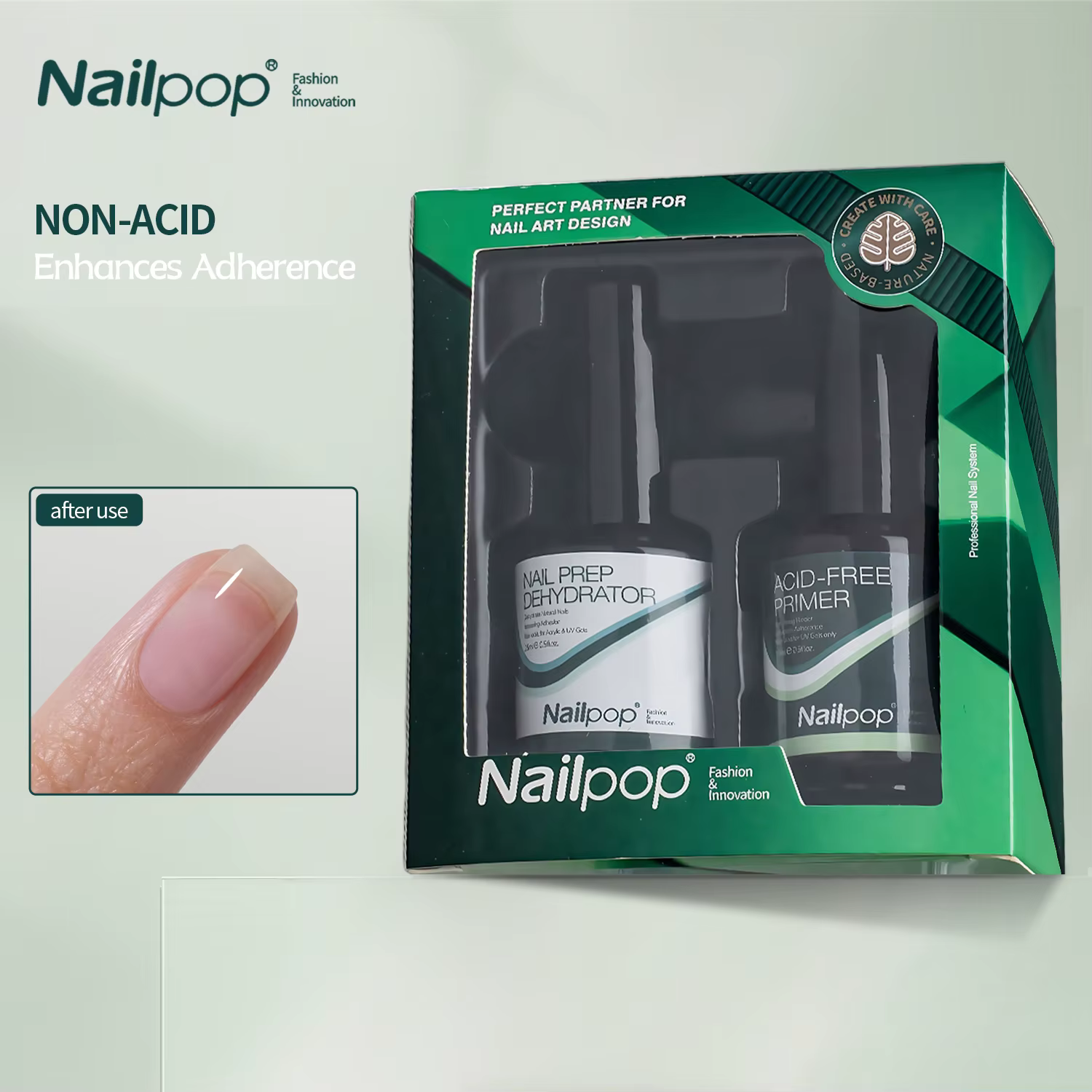 Nailpop 2 pièces déshydrateur d'ongle et ensemble d'apprêt pour vernis Gel Transparent séchage rapide Agent de liaison des ongles Kit de fournitures de préparation de manucure