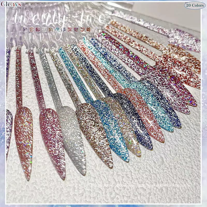 Glwnys 20 couleurs l vernis à ongles gel étoile populaire gel à immersion lumineuse carte de couleur UV LED salon de