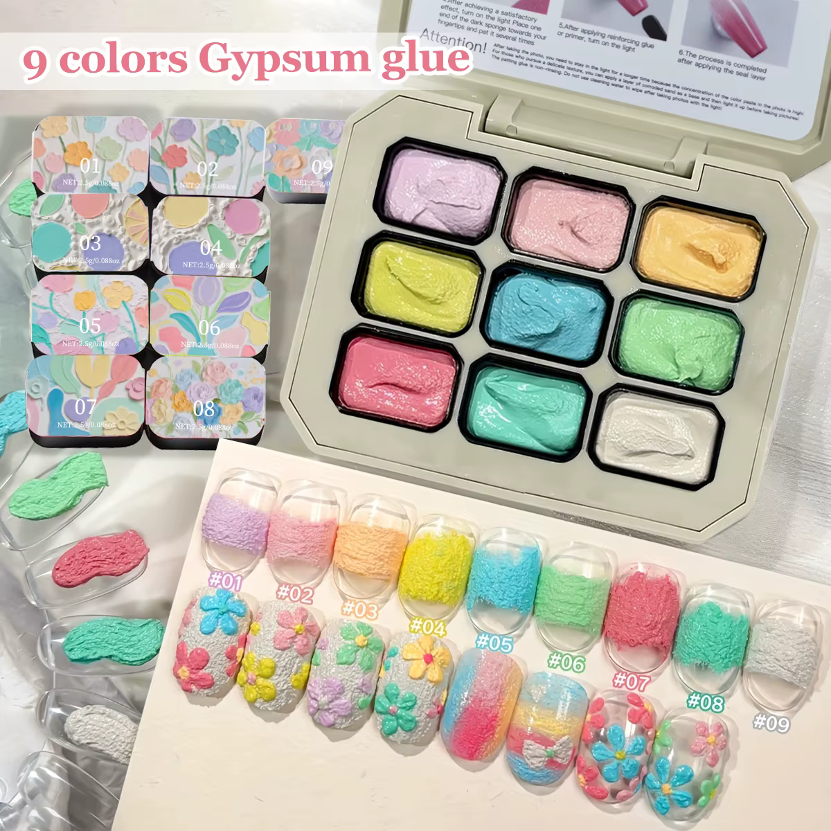 Duolingdai Kit Complet de Gel Peinture à l'Huile Macaron 9 Couleurs - Gel
