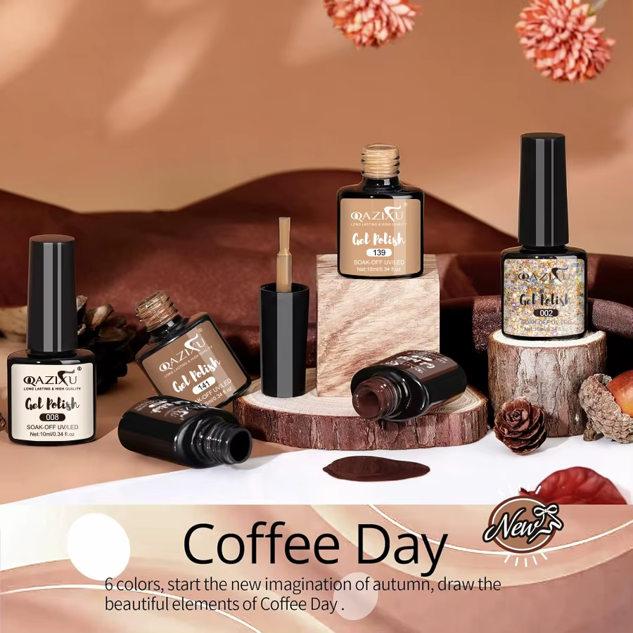 Lot de vernis à ongles gel brun populaire 10 ml