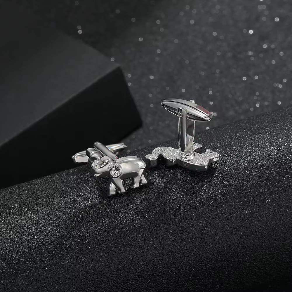 Lèvent de manchette en fer à cheval éléphant pour chemise, accessoires de bijoux animaux, articles bon marché imbibés, ton argent, livraison gratuite