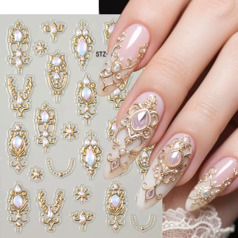Autocollants d'art d'ongles 5D luxueux