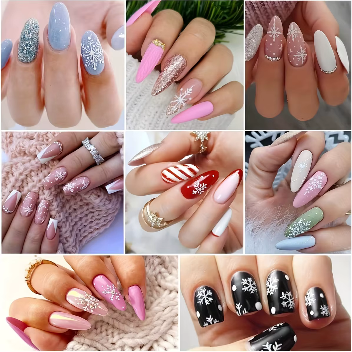Autocollants 3D en Forme de Flocons de Neige Blancs pour Nail Art